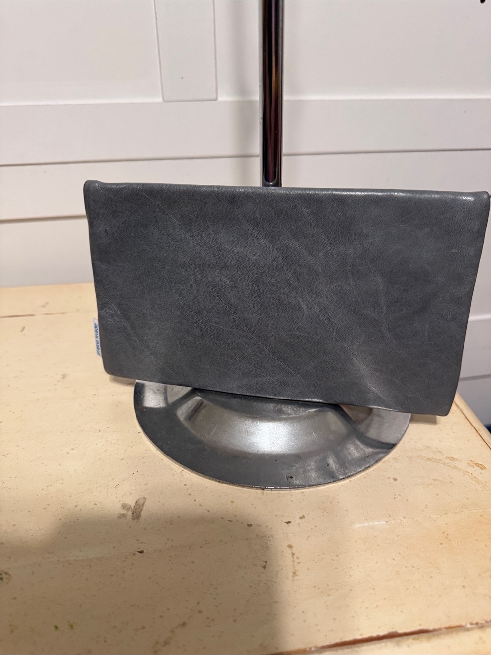 Gray Leather Zip Wristlet Clutch Pouch by Rough & Tumble - Picture 4 of 4